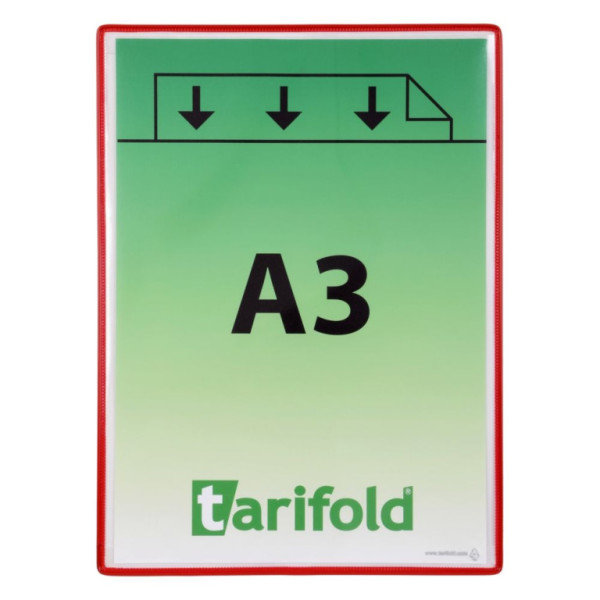 Samolepící rámeček TARIFOLD s kapsou, A3, červený