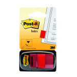 Samolepicí plastové záložky 3M Post-it Index, 43,2 x 25,4 mm, 50 lístků, červené