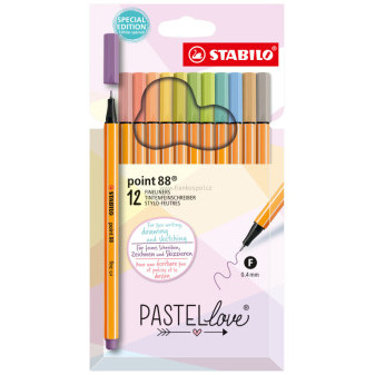 Popisovač STABILO Point 88 Pastellove, 12 sada