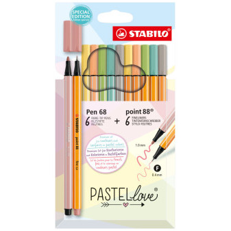 Popisovač STABILO Point 88/Pen 68 Pastellove, 12 sada