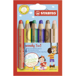 Pastelky STABILO Woody 3v1, 6 sada