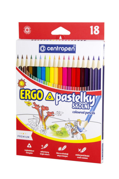 Pastelky CENTROPEN 18 barev, trojhranné