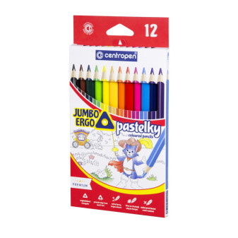 Pastelky CENTROPEN Jumbo 12 barev, trojhranné