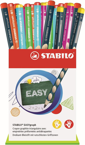 Grafitová tužka STABILO EASYgraph, pro leváky a praváky, sada 36 ks