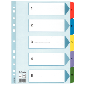 Rozdružovač ESSELTE, MYLAR 1-5 zesílený