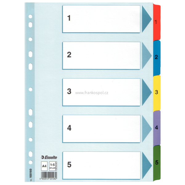 Rozdružovač ESSELTE, MYLAR 1-5 zesílený