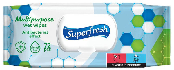 Vlhčené ubrousky SUPERFRESH, antibakteriální