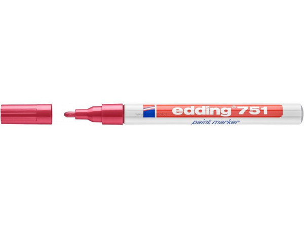 Lakový popisovač EDDING 751, 1-2 mm, červený