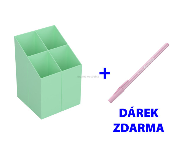 Stojánek na tužky ICO Quadrate, pastelově zelený