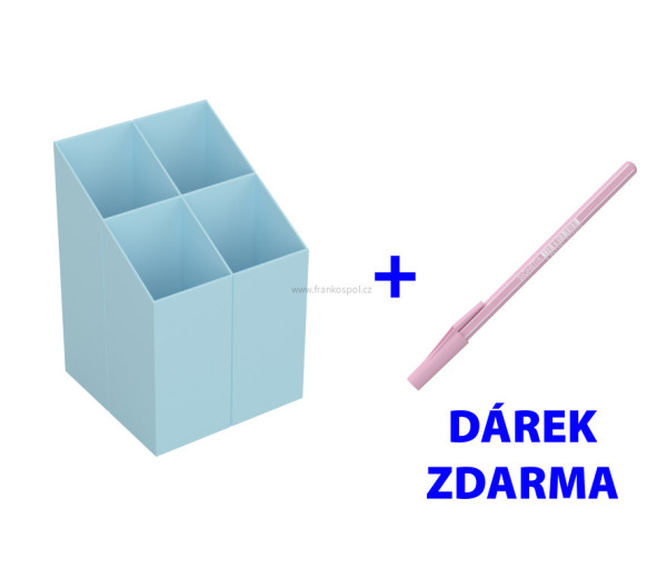 Stojánek na tužky ICO Quadrate, pastelově modrý