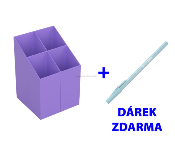 Stojánek na tužky ICO Quadrate, fialový