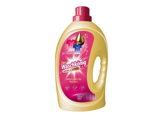 Prací gel WASCHKÖNIG Protein Care, Wool & Sport, 100 PD, 3 l