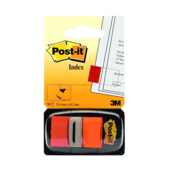 Samolepicí plastové záložky 3M Post-it Index, 43,2 x 25,4 mm, 50 lístků, oranžové