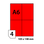 Print etikety 105x148 mm fluorescentní červené
