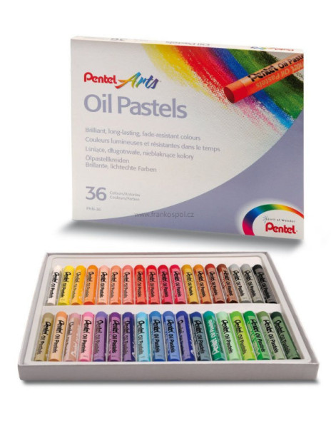 Olejové pastely PENTEL, 36 barev