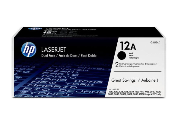 Toner HP Q2612AD Black duo pack, originální