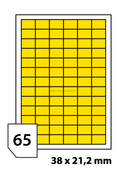 Print etikety 38x21,2 mm žluté