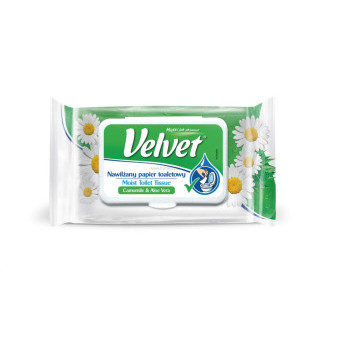 Vlhčený toaletní papír VELVET Camomile & Aloe Vera 42 ks