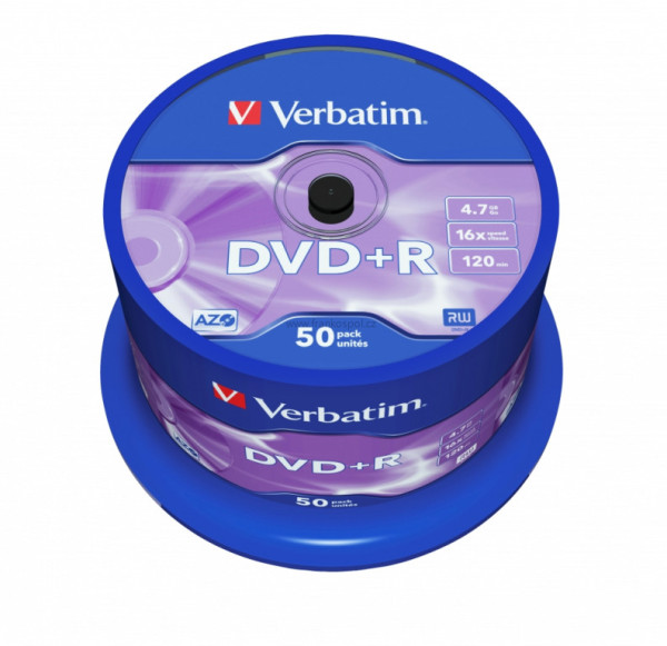 DVD+R Verbatim AZO Matt Silver 4.7GB 16x, cake box 50 ks