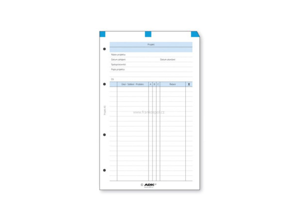 ADK formulář Projekt, A5, 10 listů