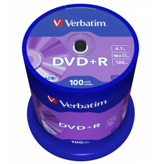 DVD+R Verbatim AZO Matt Silver 4.7GB 16x, cake box 100 ks