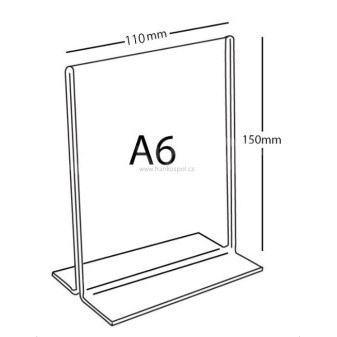 Plexi stojánek "T", A6, na výšku