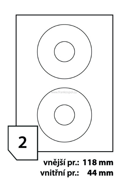 Print etikety na CD průměr 118 mm