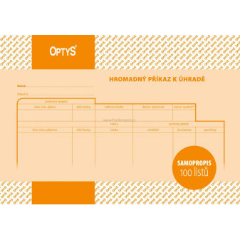 Hromadný příkaz k úhraně, samopropisovací, A5, 100 listů