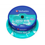 DVD-RW Verbatim SERL Matt Silver 4.7GB 4x, cake box 25 ks