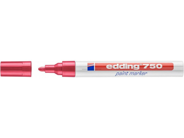 Lakový popisovač EDDING 750, 2-4 mm, červený