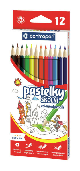 Pastelky CENTROPEN 12 barev, šestihranné