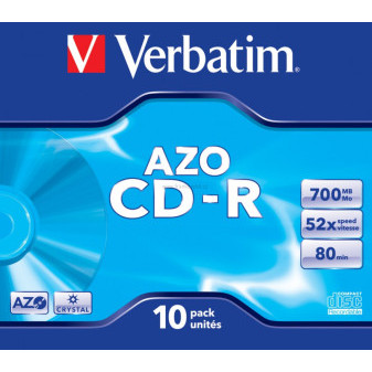 CD-R Verbatim AZO Crystal 700MB 52x, jewel box 1 ks