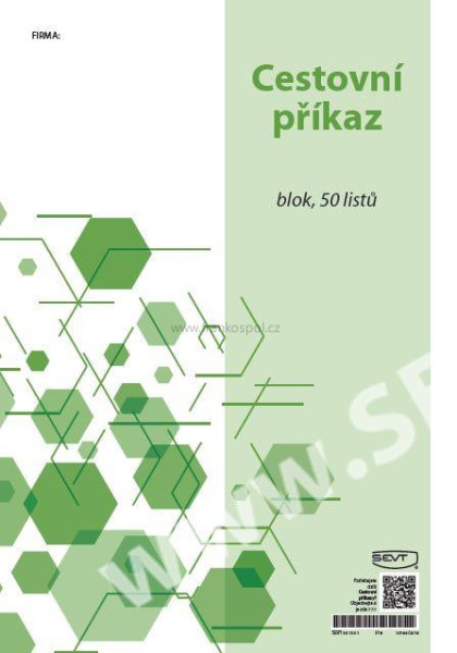 Cestovní příkaz SEVT, A4, 50 listů