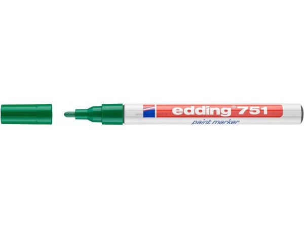 Lakový popisovač EDDING 751, 1-2 mm, zelený