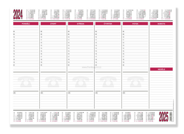 Stolní plánovací blok 20017, týdenní, A3