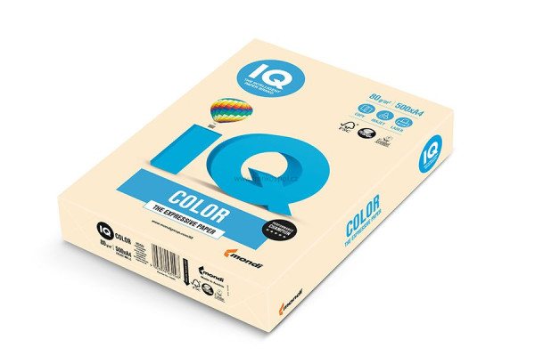 Barevný papír IQ COLOR, A4, 80g, chamois