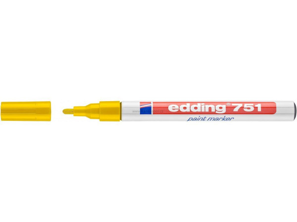 Lakový popisovač EDDING 751, 1-2 mm, žlutý