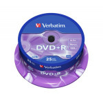 DVD+R Verbatim AZO Matt Silver 4.7GB 16x, cake box 25 ks