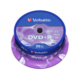 DVD+R Verbatim AZO Matt Silver 4.7GB 16x, cake box 25 ks