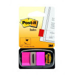 Samolepicí plastové záložky 3M Post-it Index, 43,2 x 25,4 mm, 50 lístků, růžové