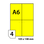 Print etikety 105x148 mm fluorescentní žluté