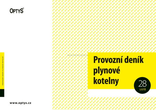 Provozní deník plynové kotelny, A4, 28 listů