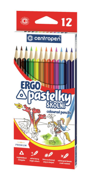 Pastelky CENTROPEN 12 barev, trojhranné