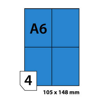Print etikety 105x148 mm modrá