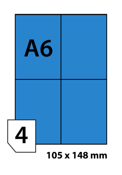 Print etikety 105x148 mm modrá